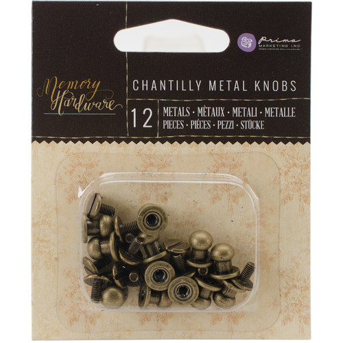 Prima Marketing Memory Hardware Embellishments-Metal Knobs .25" 12/Pkg - 990350 - 655350990350