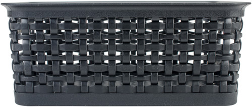 Weave Design Plastic Bin Small-Black, 9.875"L X 7.375"W X 4"H 36000 - 091141360009
