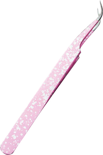 Elizabeth Crafts Pink Glitter Fine Pointed Tweezers-EC813