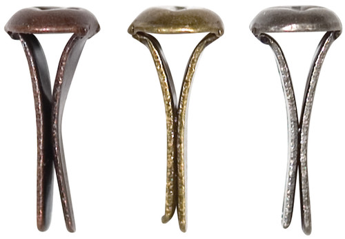 Idea-Ology Metal Screw-Top Paper Fasteners .25" 99/Pkg-Antique Nickel, Brass & Copper - TH92790