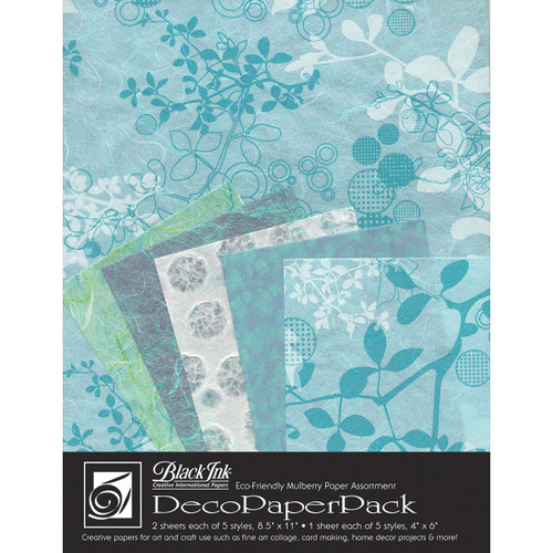 Black Ink Deco Paper Pack-Chinaberry Aqua - DP-703 - 722559007032 Black Ink Deco Paper Pack-Chinaberry Aqua - DP-703 - 722559007032
