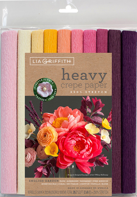 Lia Griffith Heavy Crepe Paper 10/Pkg-English Garden - LG11032 - 190705000877