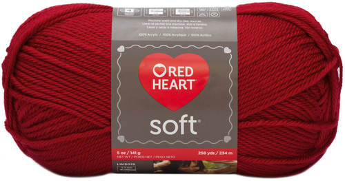 Red Heart Soft Yarn-Really Red E728-9925 - 073650803086