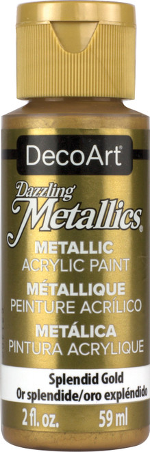 DecoArt Dazzling Metallics Acrylic Paint 2oz-Splendid Gold DM-DA263 - 766218029638