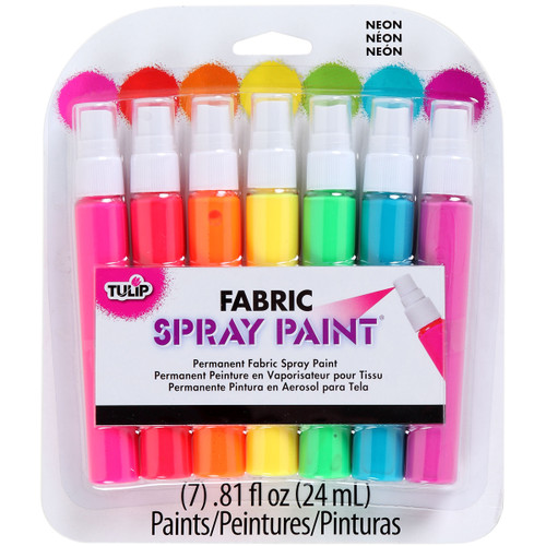 Tulip Fabric Spray Paint Mini Pack .81oz 7/Pkg-Neon TFSP-31424 - 017754314246