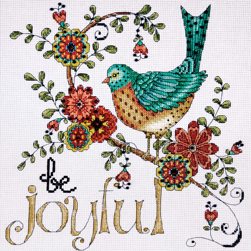 Design Works Counted Cross Stitch Kit 10"X10"-Heartfelt Be Joyful (14 Count) DW2789 - 021465027890