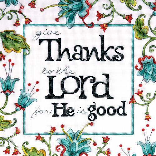 Design Works Counted Cross Stitch Kit 10"X10"-Heartfelt Give Thanks (14 Count) DW2792 - 021465027920