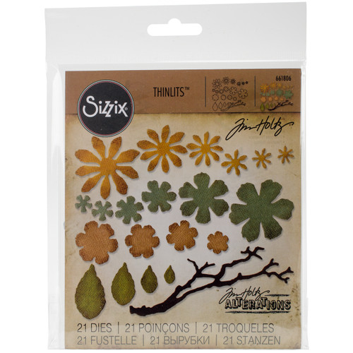 Sizzix Thinlits Dies By Tim Holtz 21/Pkg-Small Tattered Florals - 661806 - 630454236351 Sizzix Thinlits Dies By Tim Holtz 21/Pkg-Small Tattered Florals - 661806 - 630454236351