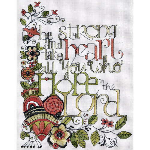 Design Works Counted Cross Stitch Kit 8"X10"-Heartfelt Be Strong (14 Count) DW2795 - 021465027951