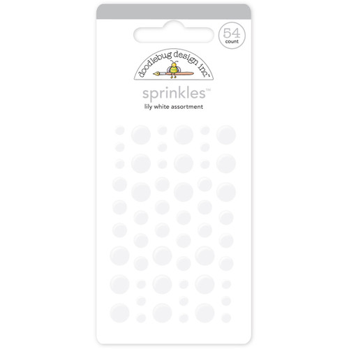 Doodlebug Sprinkles Adhesive Glossy Enamel Dots-Lily White, 54/Pkg - MONOS-4013 - 842715040137
