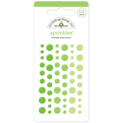 Doodlebug Sprinkles Adhesive Glossy Enamel Dots-Limeade, 54/Pkg - MONOS-4009 - 842715040090