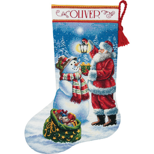 Dimensions Gold Collection Counted Cross Stitch Kit 16" Long-Holiday Glow Stocking (18 Count) 70-08952