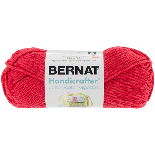 Bernat Handicrafter Cotton Yarn - Solids-Red - 162101-1743 - 057355402669