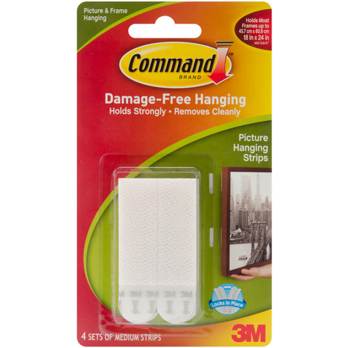 Command Medium Picture Hanging Strips-White 4 Sets/Pkg - 17201WHT - 051141321011