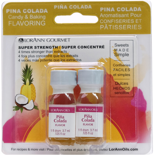 LorAnn Candy & Baking Flavoring .125oz 2/Pkg-Pina Colada - FLAVOR-0400 - 023535400046