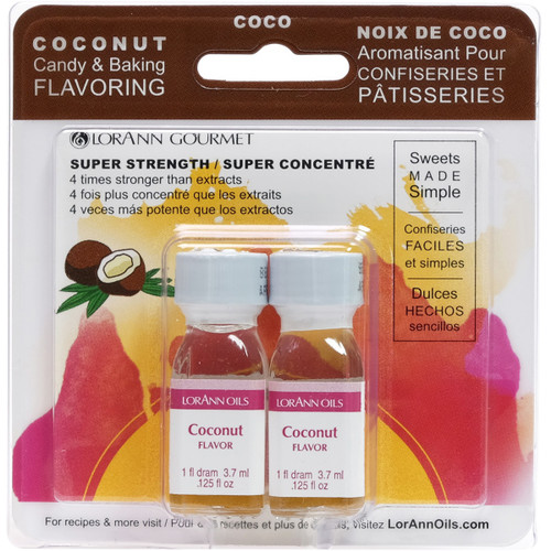 LorAnn Candy & Baking Flavoring .125oz 2/Pkg-Coconut - FLAVOR-0220 - 023535220040