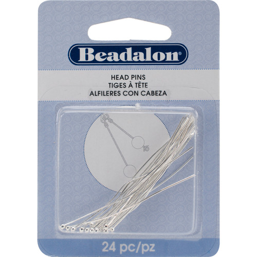 Beadalon Head Pins Ball 2" 24/Pkg-Silver-Plated 312B-253 - 035926084520