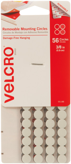 Velcro(R) Brand Removable Mounting Circles .375" 56/Pkg95188 - 075967951887