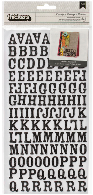 American Crafts Chipboard Alphabet Stickers-Rockabye-Black Glitter, 242/Pkg 43028 - 718813430289