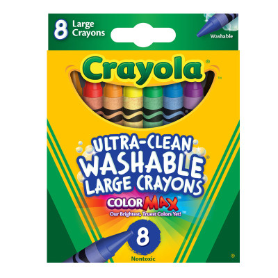 Crayola Large Washable Crayons-8/Pkg - 52-3280 - 071662032807