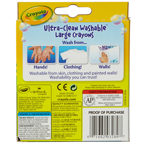 Crayola Large Washable Crayons-8/Pkg - 52-3280