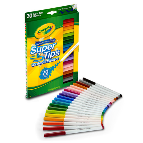 Crayola Super Tips Washable Markers 20/Pkg-Assorted Colors - 58-8106