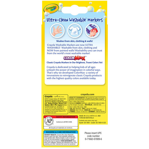 Crayola Ultra-Clean Color Max Fine Washable Markers 8/Pkg-Classic Colors - 58-7809