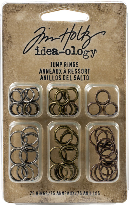 Idea-Ology Metal Jump Rings 8mm & 10mm 75/Pkg-Antique Nickel, Brass & Copper - TH92726 - 040861927269