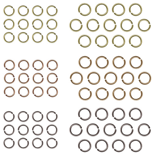 Idea-Ology Metal Jump Rings 8mm & 10mm 75/Pkg-Antique Nickel, Brass & Copper TH92726