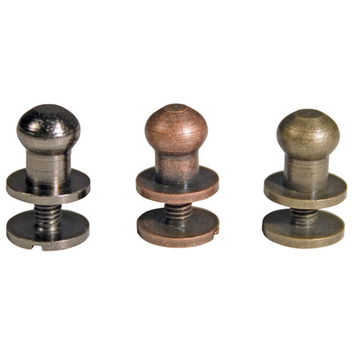 Idea-Ology Metal 2-Part Hitch Fasteners .375" 12/Pkg-Antique Nickel, Brass & Copper - TH92731