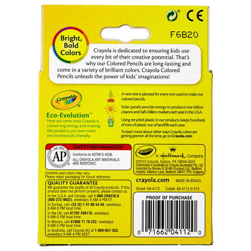 Crayola Colored Pencils-12/Pkg Short - 68-4112 Crayola Colored Pencils-12/Pkg Short - 68-4112