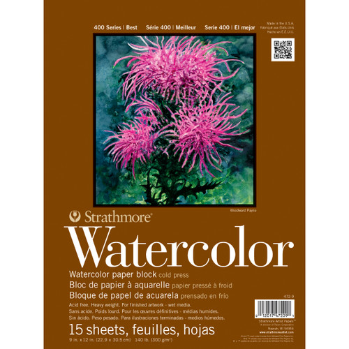 Strathmore Watercolor Paper Pad 9"X12"-15 Sheets - 472900 - 012017472091