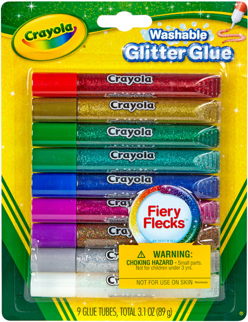 Crayola Washable Glitter Glue Pens 9/Pkg-Bold - 69-3527 - 071662035273 Crayola Washable Glitter Glue Pens 9/Pkg-Bold - 69-3527 - 071662035273