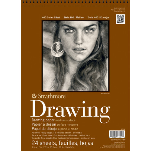 Strathmore Medium Drawing Spiral Paper Pad 9"X12"-24 Sheets - 400400 - 012017440090