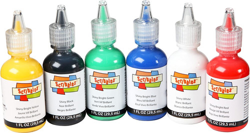 Scribbles 3D Fabric Paints 1oz 6/Pkg-Shiny 185-34