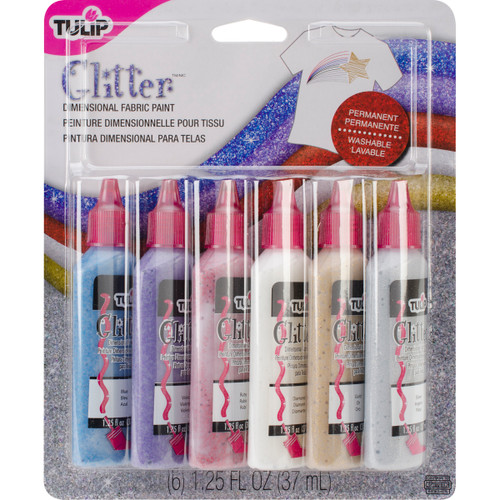 Tulip Dimensional Fabric Paints 1.25oz 6/Pkg-Glitter - SK-23427 - 017754234278