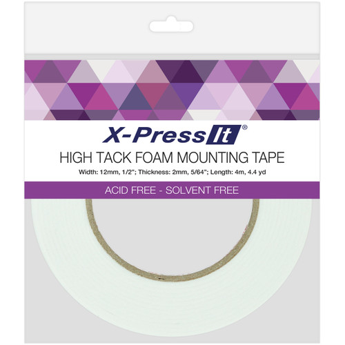 X-Press It High Tack Foam Mounting Tape-.5"X4.4yd FTH12 - 9999921868719323842011128