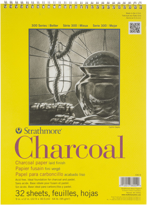 Strathmore Charcoal Spiral Paper Pad 9"X12"-32 Sheets 330900 - 012017380099