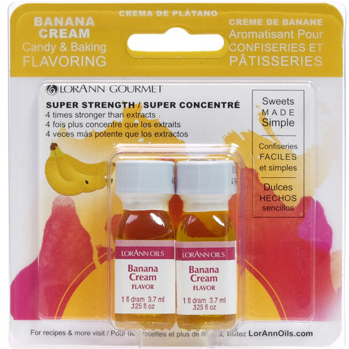 LorAnn Candy & Baking Flavoring .125oz 2/Pkg-Banana Cream FLAVOR-250 - 023535250047