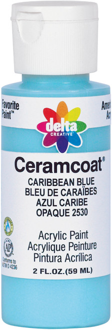 Delta Ceramcoat Acrylic Paint 2oz-Caribbean Blue - Opaque - 2000-2530 - 017158253028