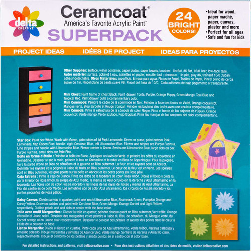 Delta Ceramcoat Acrylic Paint Superpack 24/Pkg-Brights 28870056