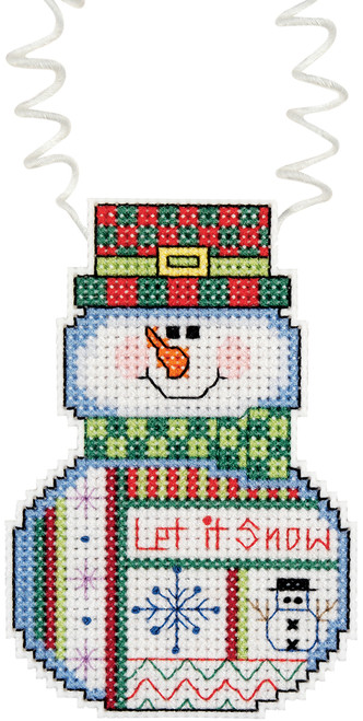 Janlynn/Holiday Wizzers Counted Cross Stitch Kit 3"X2.25"-Snowman Let It Snow (14 Count) 21-1190