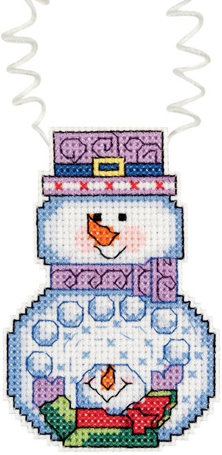 Janlynn/Holiday Wizzers Counted Cross Stitch Kit 3"X2.25"-Snowman With Snowballs (14 Count) 21-1193 - 049489211934