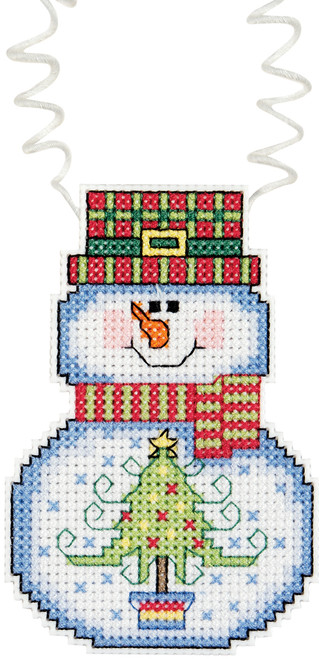 Janlynn/Holiday Wizzers Counted Cross Stitch Kit 3"X2.25"-Snowman With Tree (14 Count) 21-1194 - 049489211941