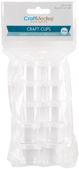 Craft Medley Craft Cups .35oz 10/Pkg-Clear W/Lid PB801 - 775749142372