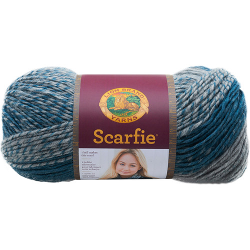 Lion Brand Scarfie Yarn-Teal & Silver - 826-218 - 023032020921