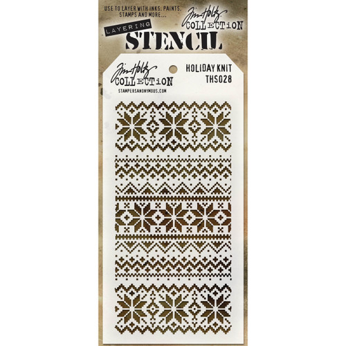 Tim Holtz Layered Stencil 4.125"X8.5"-Holiday Knit THS-028 - 748252607058
