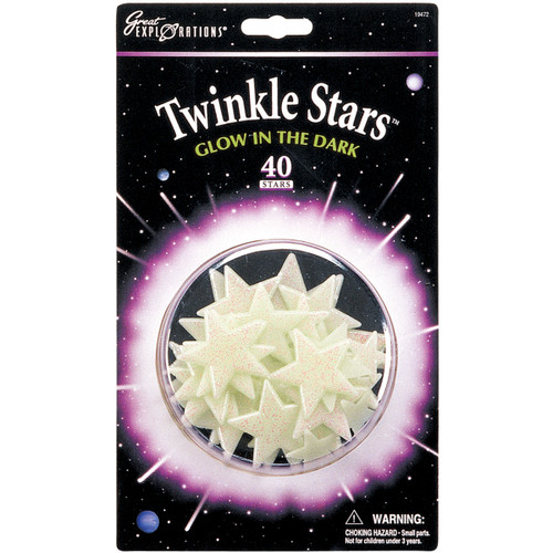 Great Explorations Glowing Star Pack-Twinkle Stars 40/Pkg - GLOW-19472 - 040595194722