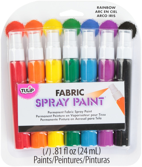 Tulip Fabric Spray Paint Mini Pack .81oz 7/Pkg-Rainbow - 29669 - 017754296696 Tulip Fabric Spray Paint Mini Pack .81oz 7/Pkg-Rainbow - 29669 - 017754296696