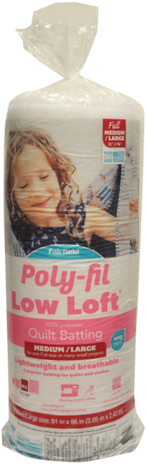 Fairfield Low-Loft Bonded Polyester Batting-Full Size 81"X96" - L81 - 035352360816